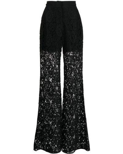 Elie Saab Flared Lace Trousers - Black