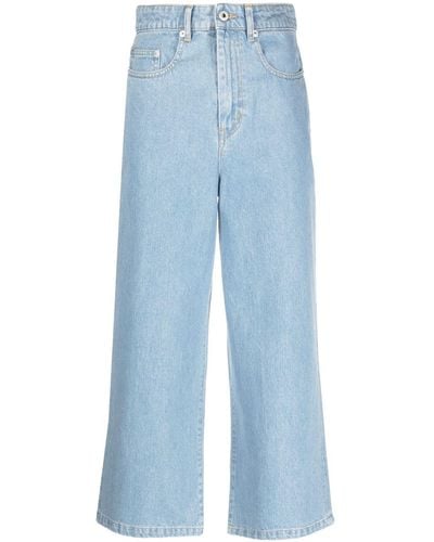 KENZO Jeans a gamba ampia Sumire crop - Blu