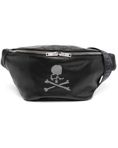 MASTERMIND WORLD Skull-print Leather Belt Bag - Black