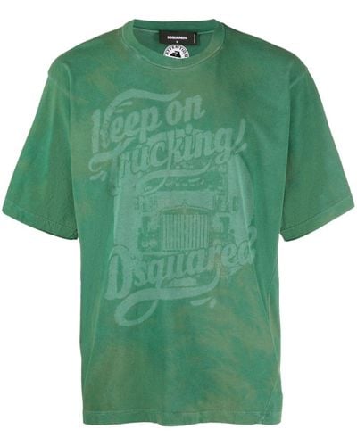 DSquared² T-Shirt mit grafischem Print - Grün