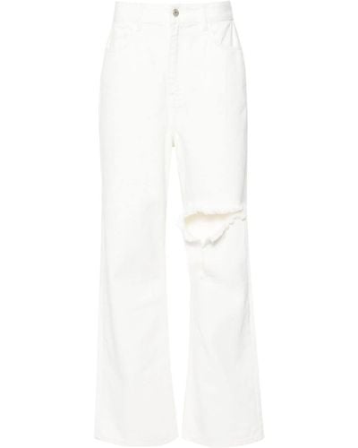 ROKH High-rise Wide-leg Jeans - White