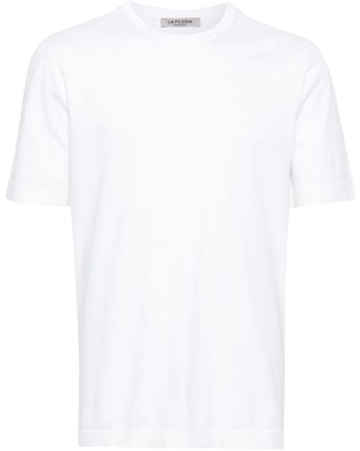 Fileria Short-sleeve Cotton Sweater - White