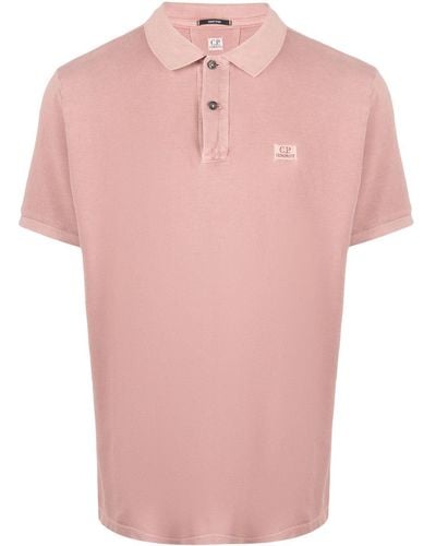 C.P. Company Poloshirt mit Logo-Patch - Pink