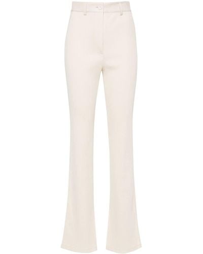 Nanushka Fine-ribbed Bootcut Trousers - White