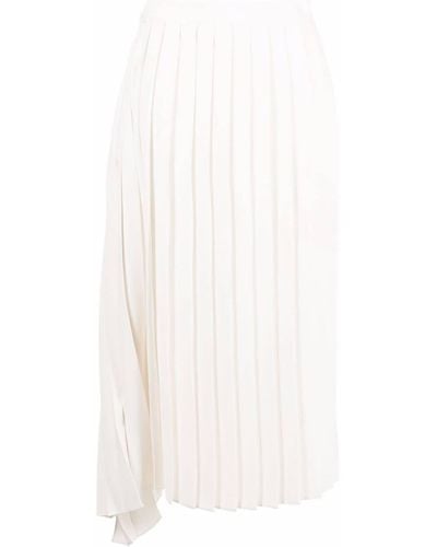 MM6 by Maison Martin Margiela Asymmetric Pleated Midi Skirt - White