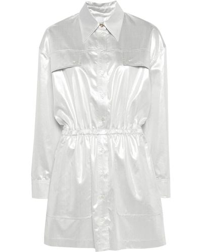 Pinko Metallic-finish Shirt Dress - White