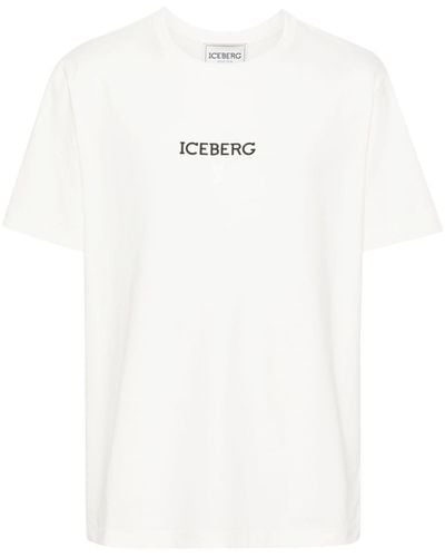 Iceberg Logo-print Stretch-cotton T-shirt - White