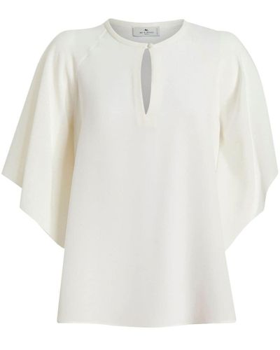 Etro Bluse mit tiefem Ausschnitt - Weiß