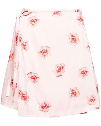 KENZO Rose Wrap Miniskirt - Pink