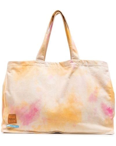 Haikure Paint-splatter Print Cotton Tote Bag - Pink