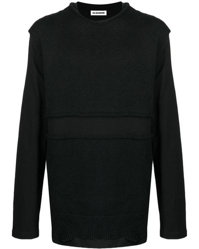 Jil Sander Sweat à design superposé - Noir