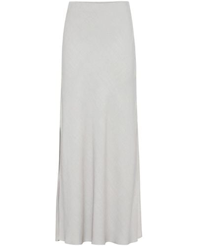 Brunello Cucinelli High-waisted Maxi Skirt - White