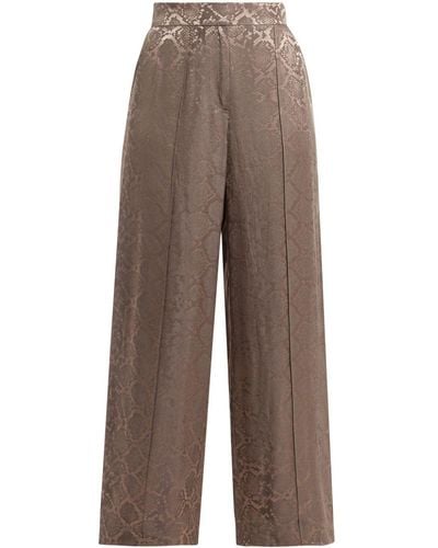 Jonathan Simkhai Kyra Python-print Wide-leg Trousers - Brown