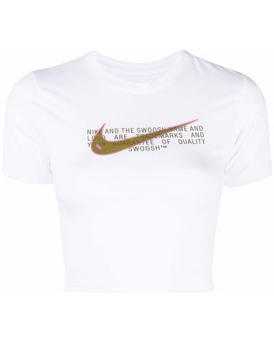 Nike ロゴ クロップド Tシャツ - ホワイト