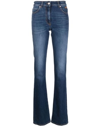 MSGM High-rise Slim-fit Bootcut Jeans - Blue
