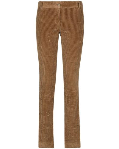 Dolce & Gabbana Low-Rise Corduroy Trousers - Brown