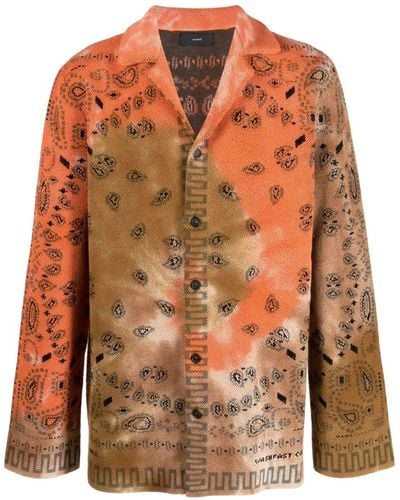 Alanui Chemise en coton à imprimé bandana - Orange