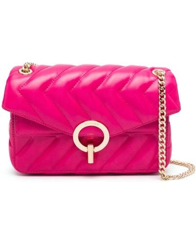 Sandro Quilted Leather Bag - Pink