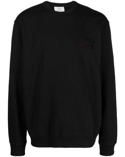 Woolrich Sweater Met Logoprint - Zwart