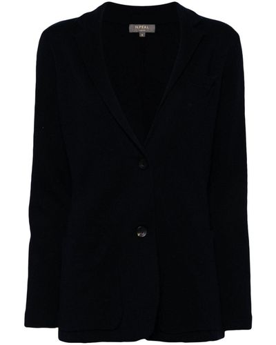 N.Peal Cashmere Single-breasted fine-knit blazer - Nero