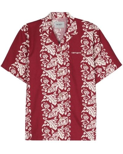 Carhartt Floral-print Short-sleeve Shirt - Red