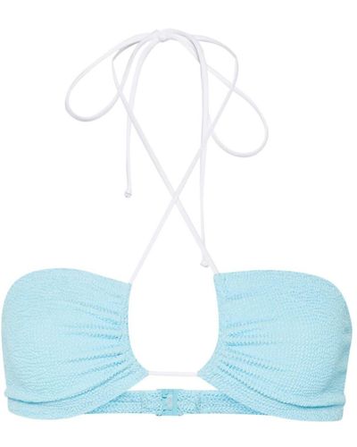 Mc2 Saint Barth Top bikini Dahlia con scollo all'americana - Blu