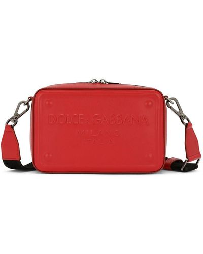 Dolce & Gabbana Logo-embossed Leather Crossbody Bag - Red