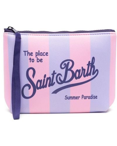 Mc2 Saint Barth Aline Striped Wash Bag - Purple