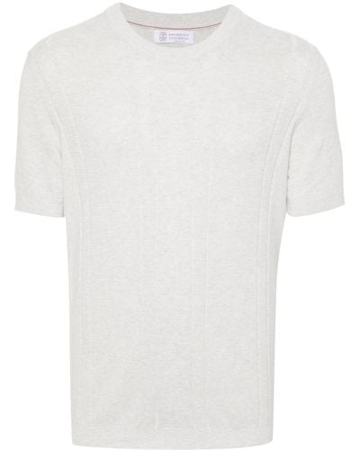 Brunello Cucinelli Camiseta de punto - Blanco