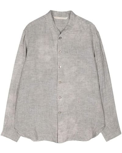 Forme D'expression Pinstripe Linen Shirt - Grey