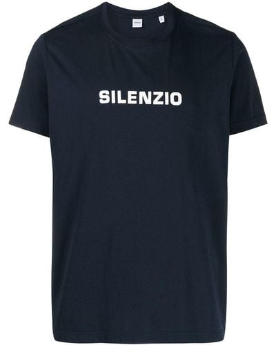 Aspesi Silenzio プリント Tシャツ - ブルー