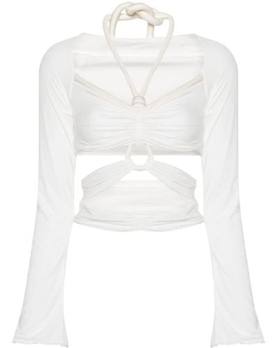 Maygel Coronel Rope-detailed Cut-out Top - White