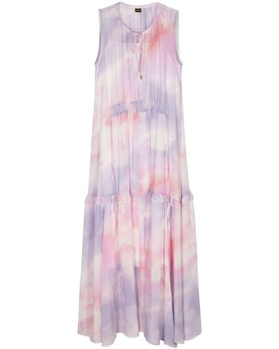 BOSS Delong Abstract-print Midi Dress - Pink