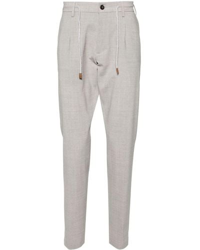Eleventy Drawstring-waist Tapered Pants - Gray