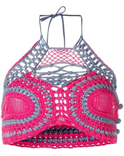 Etro Chunky Knitted Bralette Top - Pink