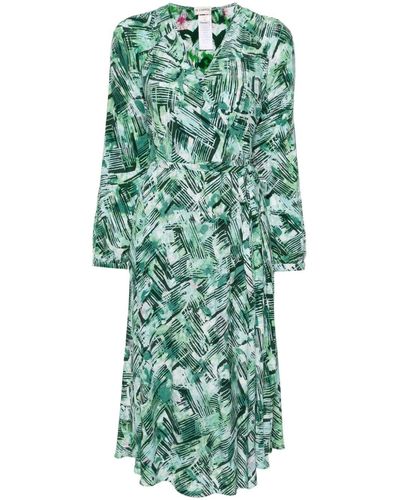Diane von Furstenberg Leo Reversible Wrap Midi Dress - Green