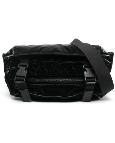 Saint Laurent Debossed-logo Shoulder Bag - Black
