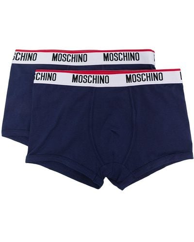 Moschino Shorts mit Logo-Bund - Blau