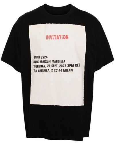 MM6 by Maison Martin Margiela Invitation-patch Cotton T-shirt - Black