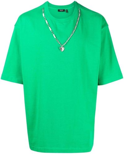 FIVE CM Chain-detail Short-sleeve T-shirt - Green