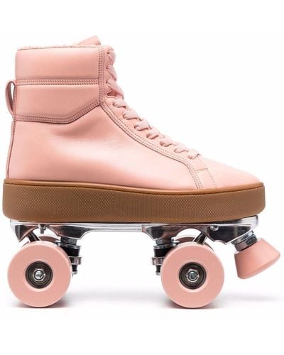 Bottega Veneta The Quilt Leather Roller Skates - Pink