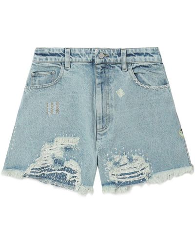Sea Distressed Denim Shorts - Blue
