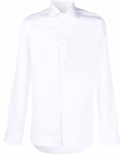 Canali Chemise Camisa à manches longues - Blanc