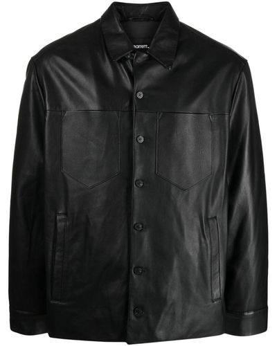 Neil Barrett Leather shirt jackert - Negro