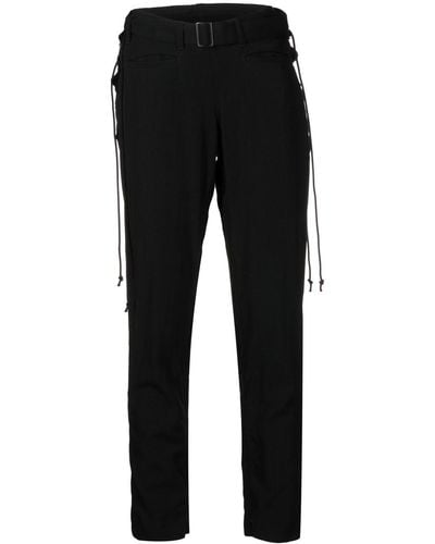 Yohji Yamamoto Pantalones pitillo con cinturón - Negro