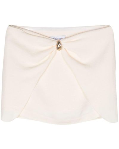 Blumarine Low-rise Crepe Miniskirt - Natural