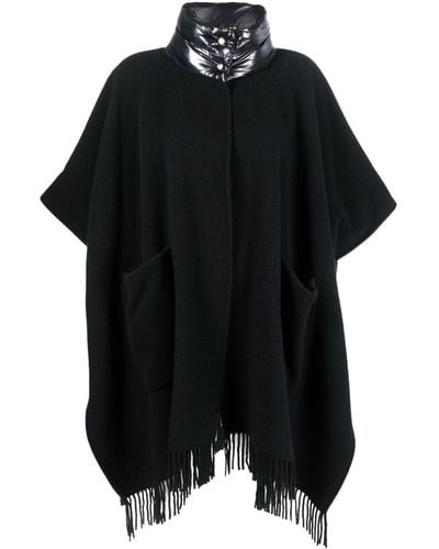 Herno Panelled Wool-cashmere Blend Cape - Black