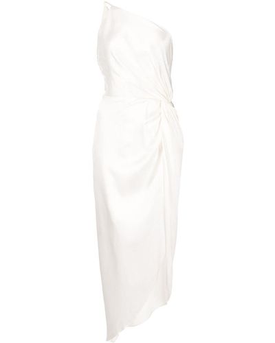 Michelle Mason Vestido de seda con detalle de nudo - Blanco