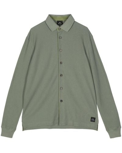 PS by Paul Smith Logo-appliquéd cotton shirt - Verde