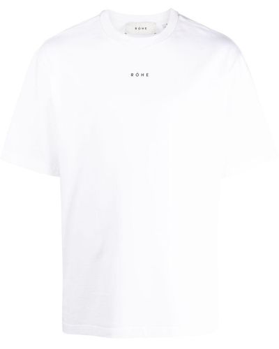 Rohe Logo-print Organic-cotton T-shirt - White